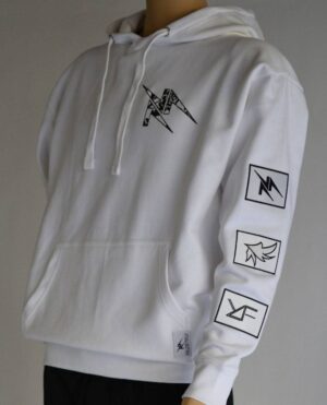 White Logo Patch Hoodie