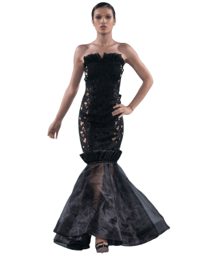Forever Charming Side Cutout Organza Gown