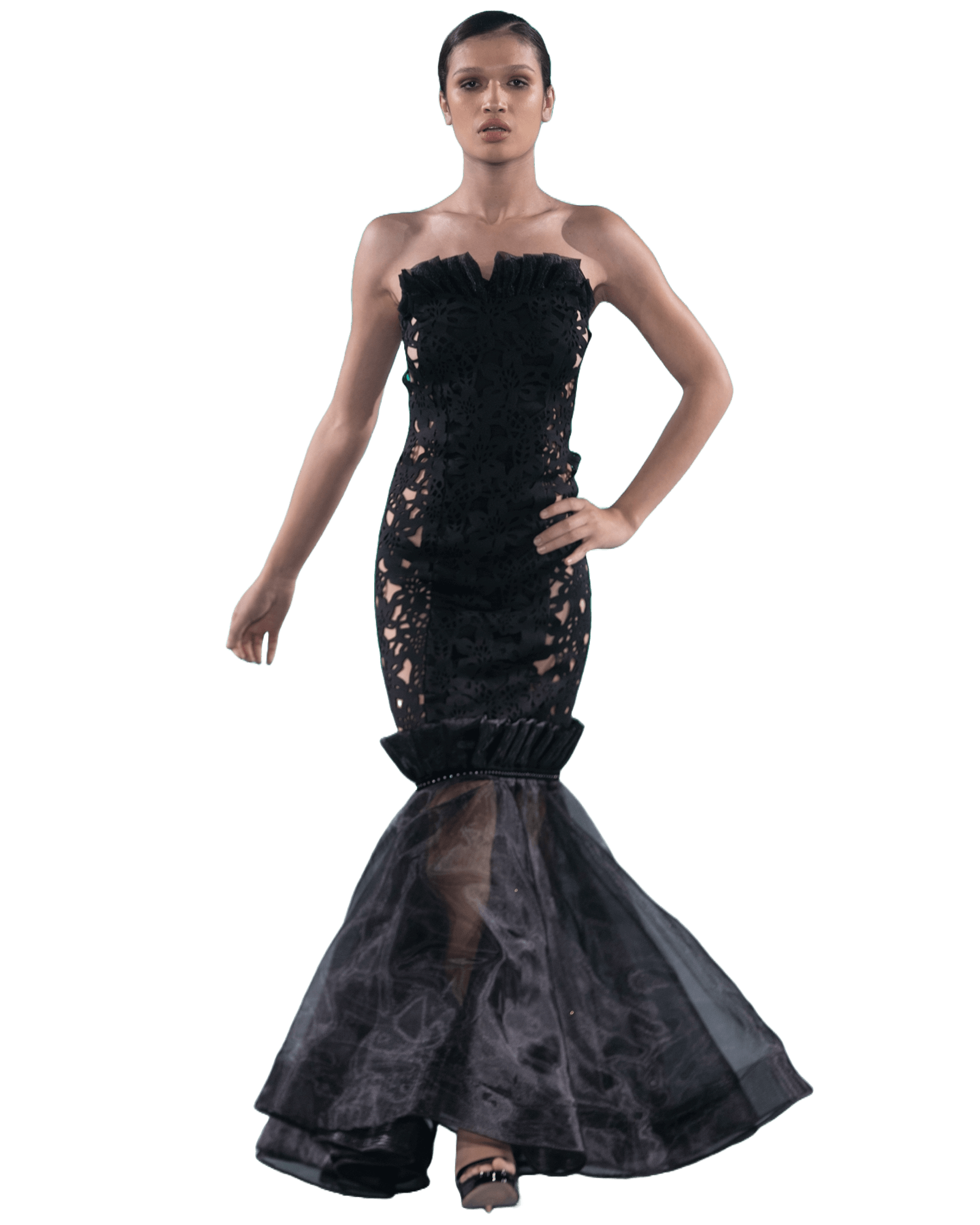 Forever Charming Side Cutout Organza Gown