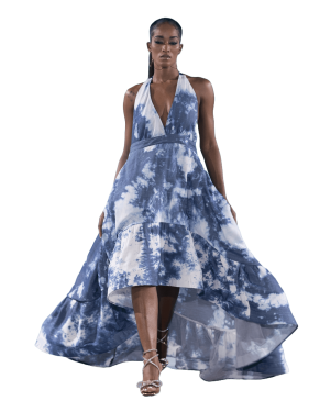 Significant Persona Tie-Dye Denim Sleeveless Gown