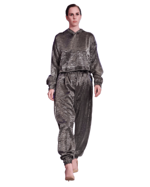 Hooded Top and Harem Pants Matching Set