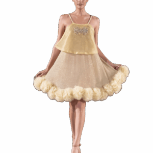 Definite Allure Gold Pom Pom Mini Dress