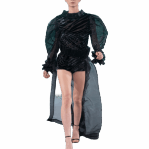 Regal Appeal Silk Organza Top and Mini Skirt Matching Set