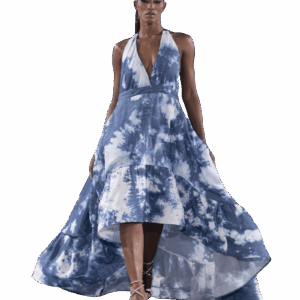 Significant Persona Tie-Dye Denim Sleeveless Gown