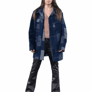 Street Chic Geometric Pattern Oversized Denim Jacket