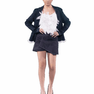 Power Moves Denim Jacket, Shorts and 3D Embellished Camisole Matching Set